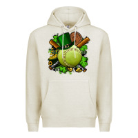 Oatmeal Heather st.patrick's day softball Premium Hoodie - FaDigitalArtStudio