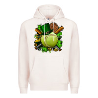 Pale Pink st.patrick's day softball Premium Hoodie - FaDigitalArtStudio