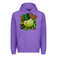 Purple st.patrick's day softball Premium Hoodie - FaDigitalArtStudio