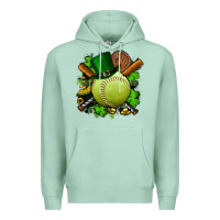 Seafoam st.patrick's day softball Premium Hoodie - FaDigitalArtStudio