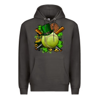 Smoke st.patrick's day softball Premium Hoodie - FaDigitalArtStudio