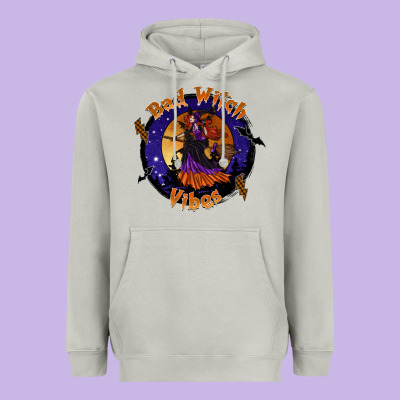 Bad Witch Vibes Heavyweight Hoodie Designed By Sublimationcraftshop