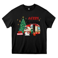 Black merry christmas camper Heavy Core Tee - MaliasSmallBusiness