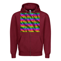 Burgundy neon rainbow leopard zebra seamless pattern Zipper Hoodie - BundleAndBundleShop