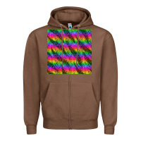 Chestnut neon rainbow leopard zebra seamless pattern Zipper Hoodie - BundleAndBundleShop