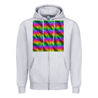 Heather Grey neon rainbow leopard zebra seamless pattern Zipper Hoodie - BundleAndBundleShop