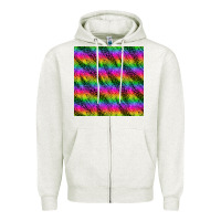 Oatmeal Heather neon rainbow leopard zebra seamless pattern Zipper Hoodie - BundleAndBundleShop