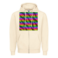 Sandshell neon rainbow leopard zebra seamless pattern Zipper Hoodie - BundleAndBundleShop