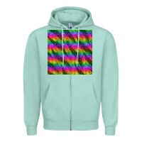 Seafoam neon rainbow leopard zebra seamless pattern Zipper Hoodie - BundleAndBundleShop