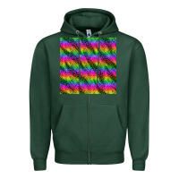 Sports Green neon rainbow leopard zebra seamless pattern Zipper Hoodie - BundleAndBundleShop