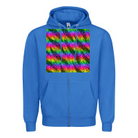 True Royal neon rainbow leopard zebra seamless pattern Zipper Hoodie - BundleAndBundleShop