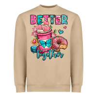 Mushroom better together donut and coffee valentines day Heavyweight Sweatshirt - OliviaCreatesArt