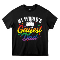 Black 1 worlds gayest dad funny fathers day lgbt pride r Heavy Core Tee - tuanDangUi