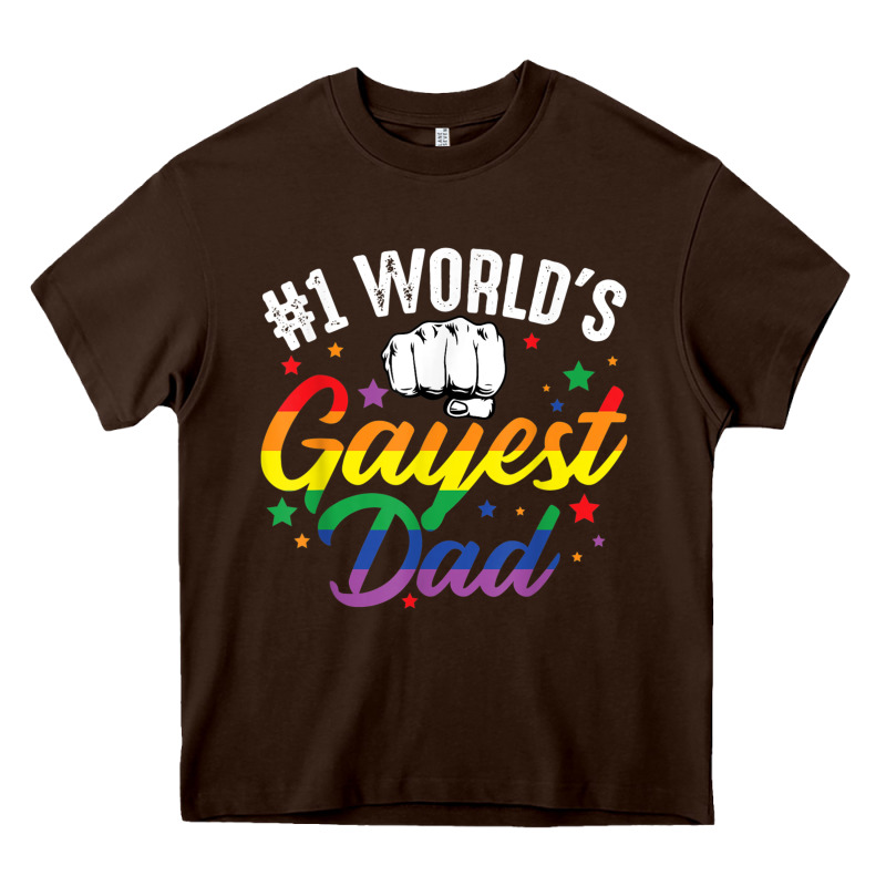 1 Worlds Gayest Dad Funny Fathers Day Lgbt Pride R Heavy Core Tee by tuanDangUi | Teevron
