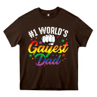 Chocolate Brown 1 worlds gayest dad funny fathers day lgbt pride r Heavy Core Tee - tuanDangUi