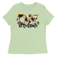 Matcha oklahoma state cowhide serape cactus Ladies Tee - RanaPortraitStore