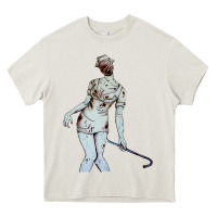 Cream silent hill nurse Heavy Core Tee - tuanDangUi