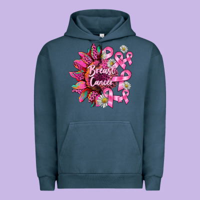 Breast Cancer Sunflower Urban Hoodie Designed By Barkaloodesign