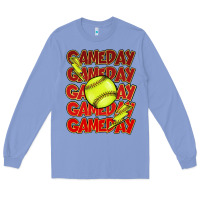 Colony Blue Game day softball lightning bolt Long Sleeve Tee - HowdyJamesFarm