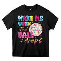 Black wake me when the ball drops Heavy Core Tee - MaliasSmallBusiness