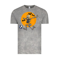 Cloud Rock skeleton soccer player funny halloween blood moon Vintage Tee - DesignPulse