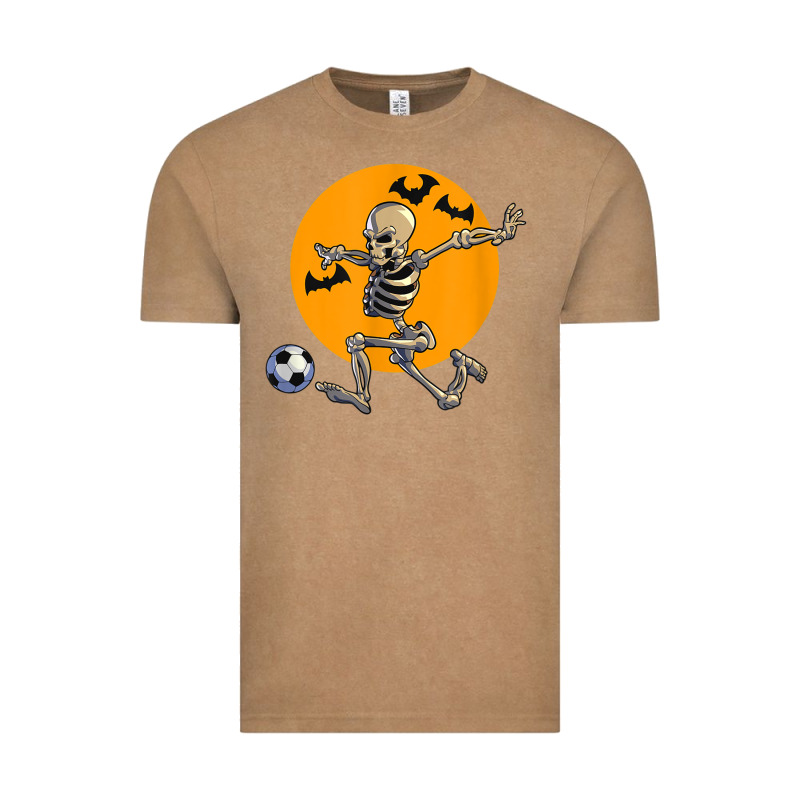 Skeleton Soccer Player Funny Halloween Blood Moon Vintage Tee by DesignPulse | Teevron