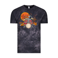 Cloud Black Skeleton Drummer Halloween Costume Playing Drums Mens Boys Vintage Tee - DesignPulse