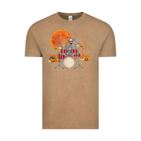 Vintage Coffee Skeleton Drummer Halloween Costume Playing Drums Mens Boys Vintage Tee - DesignPulse