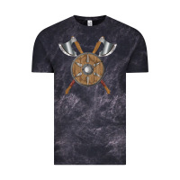 Cloud Black renaissance fair faire festival medieval theme axe shield Vintage Tee - DesignPulse