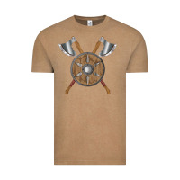 Vintage Coffee renaissance fair faire festival medieval theme axe shield Vintage Tee - DesignPulse
