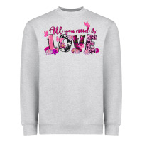 Heather Grey All you need is love Valentine's Day Heavyweight Sweatshirt - FaDigitalArtStudio