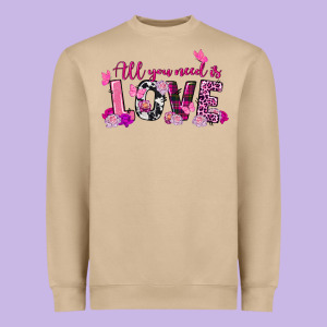All You Need Is Love Valentine's Day Heavyweight Sweatshirt Designed By Fadigitalartstudio