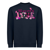 Navy All you need is love Valentine's Day Heavyweight Sweatshirt - FaDigitalArtStudio