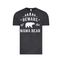 Vintage Black beware mama bear mom protect strong mother graphic clip art t shirt Vintage Tee - DesignPulse