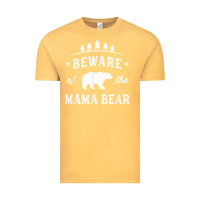 Vintage Mustard beware mama bear mom protect strong mother graphic clip art t shirt Vintage Tee - DesignPulse