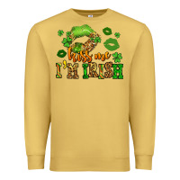 Antique Gold kiss me im irish st patricks lip stain Premium Sweatshirt - LillyAllenDesigns