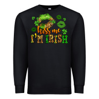 Black kiss me im irish st patricks lip stain Premium Sweatshirt - LillyAllenDesigns