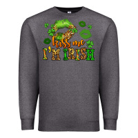 Charcoal Heather kiss me im irish st patricks lip stain Premium Sweatshirt - LillyAllenDesigns