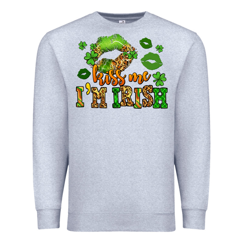 Kiss Me Im Irish St Patricks Lip Stain Premium Sweatshirt by LillyAllenDesigns | Teevron