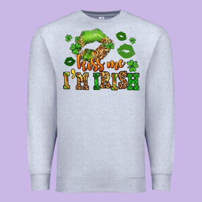 Kiss Me Im Irish St Patricks Lip Stain Premium Sweatshirt Designed By Lillyallendesigns