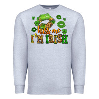Heather Grey kiss me im irish st patricks lip stain Premium Sweatshirt - LillyAllenDesigns