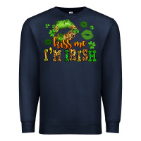 Navy kiss me im irish st patricks lip stain Premium Sweatshirt - LillyAllenDesigns