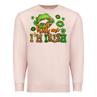 Pale Pink kiss me im irish st patricks lip stain Premium Sweatshirt - LillyAllenDesigns
