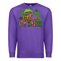 Purple kiss me im irish st patricks lip stain Premium Sweatshirt - LillyAllenDesigns