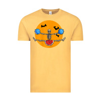 Vintage Mustard cheerleading skeleton halloween cheer skeleton cheerleader t shirt Vintage Tee - DesignPulse