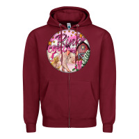 Burgundy pink christmas pig Zipper Hoodie - FaDigitalArtStudio