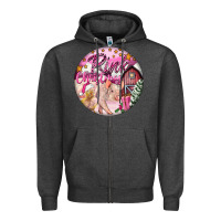 Charcoal Heather pink christmas pig Zipper Hoodie - FaDigitalArtStudio