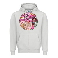 Dove Grey pink christmas pig Zipper Hoodie - FaDigitalArtStudio