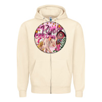 Sandshell pink christmas pig Zipper Hoodie - FaDigitalArtStudio