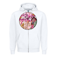 White pink christmas pig Zipper Hoodie - FaDigitalArtStudio